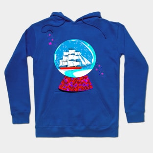 A Snow Globe with Clipper Ship Hoodie